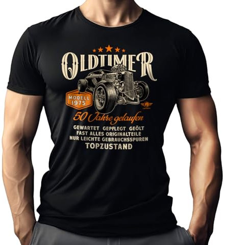 Herren T-Shirt zum 50. Geburtstag: Oldtimer Modell 1975-50 Jahre gelaufen in Topzustand