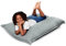SMOOTHY Original Cotton Junior Indoor XL Sitzsack 250L Riesensitzsack Sitzkissen Sessel aus Baumwolle; Perfekt für Kinder (140 x 110 cm, Steingrau)