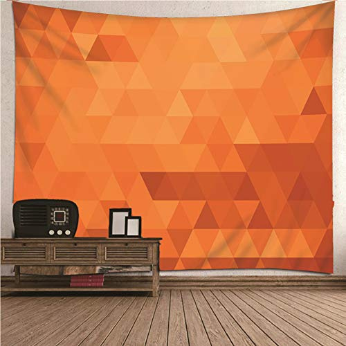 EHOMERY Hippie Wandteppich Wanddecke Hinata Rot Orange Geometrisches Muster Mit Farbverlauf Wandbehang Kunst Wandtuch XXL Natur 240X220Cm