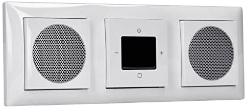 Busch-Jaeger Radio-Set: 8217 U-101 BTconnect Radio DAB+ + 8252-914-101 Zentralscheibe Radio + 2X 8223 Lautsprecher + 2X 8253-914 Zentralscheibe + 1723-914 3-Fach Rahmen, Balance SI Alpinweiß