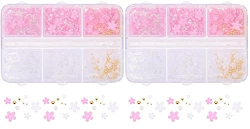 Beaupretty 2 Boxes Five-petal Flower Nail Art Girl Ornaments Pearls for Nails Nail Tech Accessories Flower Nail Jewelry Nail Accessory Nail Art Flower Pearl Nail Beads Manicure Resin Stud 3d