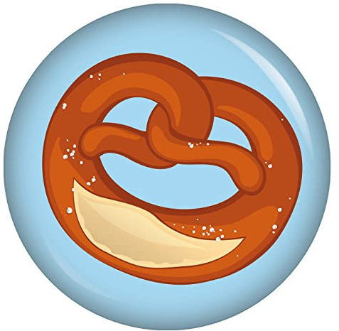 Kiwikatze Brezel 37 mm Button Ansteckbutton Pin Oktoberfest Wiesn Volksfest Anstecker für Kleidung oder Tasche