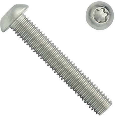 Linsenkopfschrauben mit Innensechsrund (ISR) - M12x90 - (5 Stück) - ISO 7380-1 TX - rostfreier Edelstahl A2 V2A - Vollgewinde - Flachkopfschrauben - SC7380-1TX