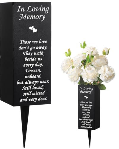 Friedhofsvasen mit Spikes Grabvasen für Friedhof Metall Beerdigung Blumenhalter in liebevoller Erinnerung Schild Gedenkgeschenke für den Verlust eines geliebten Menschen Grabmarker Friedhofsdekoration