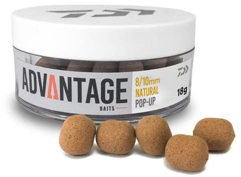 Daiwa Advantage Baits Pop Up Hakenköder Farbe Natural Größe 8/10mm