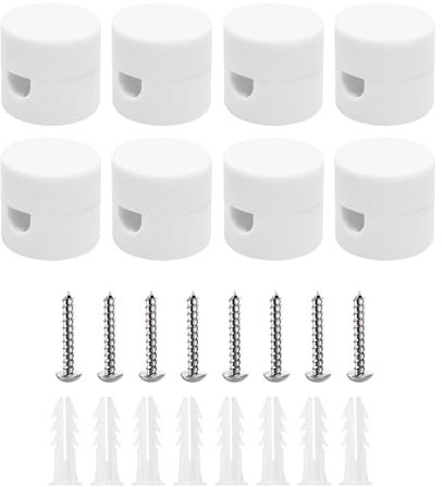 smartect Decentratore da Parete e Soffitto per Cavi [8 Pezzi, Bianco, Ø20x18 mm] Gancio da soffitto con viti e tasselli, Supporto in superficie per il tuo progetto fai-da-te