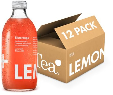 Lemonaid - Blutorange Limonade - Faire Limonade mit besten Bio Zutaten - Leckeres Erfrischungsgetränk in Glas Flasche - Mit geringem Zucker Gehalt (12 x 330ml)