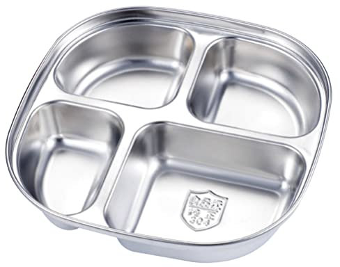 Piastre divise in acciaio inox 4 scomparti piatti controllo porzione piastra dieta piatto piano per ristorante domestico