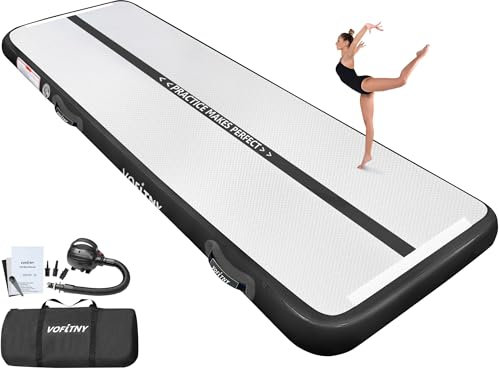 VOFiTNY Gymnastics Air Tumble Track Tumbling Track, Inflatable Gymnastics Training Mat with Electric Pump, Tumble Track for Home and Gym Use, Black 5mx1mx0.1m