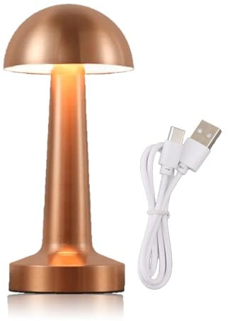 HERCHR Cute Table Lamps for Bedroom, Mushroom Table Lamp Battery Operated Cordless Table Lamp Night Light Rechargeable Bedside Lamp, 1800mah