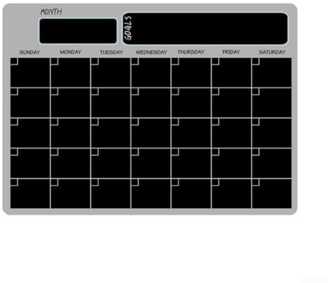 Magnetischer Kühlschrankkalender, Acryl Magnetischer Kühlschrank Monats- und Wochenkalender, Klarer Kühlschrank-Planungstafel, wiederverwendbarer Planer, Whiteboard (Schwarz)