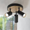 ouglres Deckenstrahler 3 Flammig,Deckenleuchte Schwarz Holz,Schwenkbar Strahler Design Deckenlampe Gu10,Spots Deckenlampe Rund für Küche, Wohnzimmer, Schlafzimmer,Flur,Esszimmer,Zimmers,Restaurants