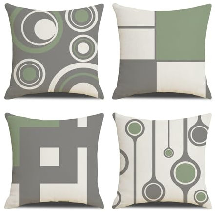 MYCDXE Dekorativ Kissenbezüge 4er Set Love Home Kissenbezug Kissenhülle Baumwolle Leinen Werfen Sie Kissenbezüge 40x40cm