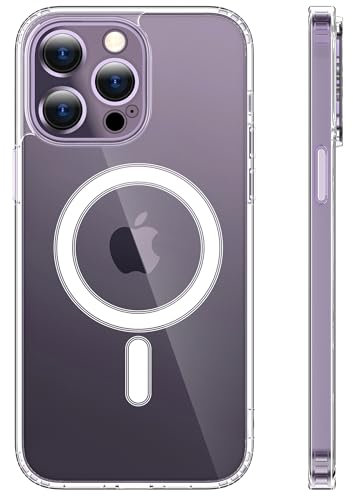 Supreme iPhone 15 Pro Clear Case Magnetic Cover Compatible with Magsafe Wireless Charging, Shockproof, Anti-Yellow, Ultra Slim Clear Case for iPhone 15 Pro