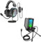 FIFINE USB Mikrofon PC und Gaming Headset, Microphone mit Mikrofon Ständer und RGB Over Ear Kopfhörer mit Kabel, für Podcast Streaming Studio MacOS Windows PS4 PS5 (A6V+H6)