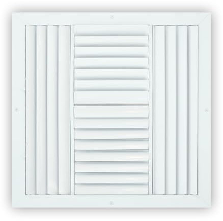 Cubierta y deflector de ventilación de aire ajustable de 4 vías de aluminio de 16 x 16 pulgadas para HVAC, cubiertas de ventilación de techo, registro, rejillas y rejillas de ventilación, cubiertas de