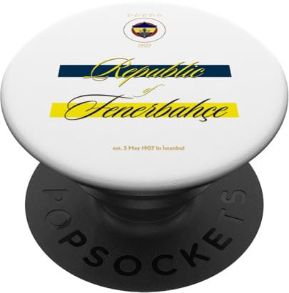 alaturka wear - Fenerbahce Istanbul - 1907 FB C u m h u r i y e t i PopSockets Klebender PopGrip - Schwarz - Handy-Halter - Smartphones (außer induktive Aufladung)