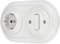 Presa da incasso in porcellana retrò, interruttore, 2 ingressi, All-in-One, set serie PR1 bianco