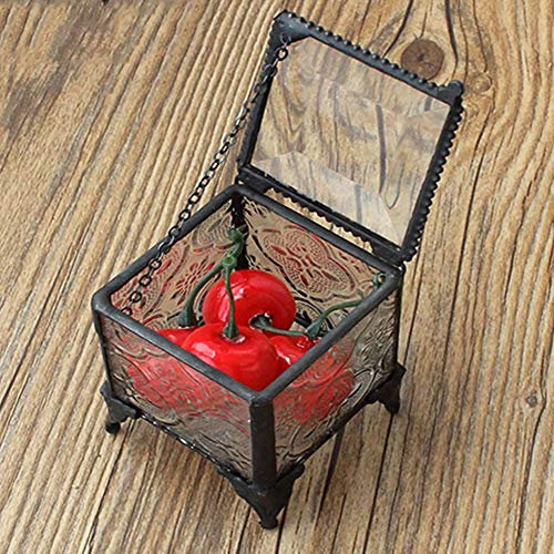 NOURIS Schmuckschatulle, Ehering-Box, Glasbox, dekorative Schmuck-Display-Aufbewahrung for Ringe, Armbänder, Ohrringe