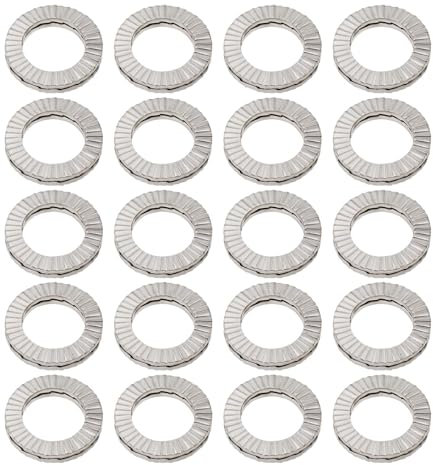 ECSiNG 20 arandelas M10 de acero al manganeso de doble pila, diámetro exterior de 16,6 mm de grosor, 2,5 mm para distribuir la presión de pernos y tuercas