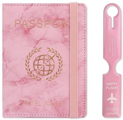 JSTHHTT Reisepasshülle mit RFID Blocker, Personalisiert Reisepass Hülle, Passport Holder für Damen Herren, Ausweis und Reisedokumente, Air Travel Essentials