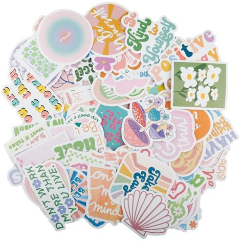 Tabanzhe 100PCS Inspirational Stickers,Waterproof Cute Pink Positive Motivational Stickers Decals for Laptop Computer Hat Scrapbooking Journal Skateboard Guitar Phone Case Refrigerator