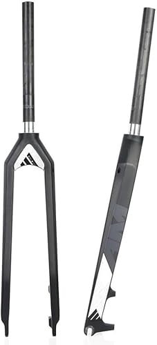 JvFbjLF 26/27.5/29 Forcella Rigida Forcella in Carbonio for Mountain Bike 1-1/8 Forcella MTB Diritta Freno a Disco Forcella Anteriore a Sgancio Rapido(White,26'')