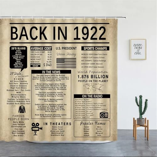 XUXINYCS Duschvorhang, Vintage-Stil, alte Zeitung, schwarze Karte, Bücher, Sport-Poster, Badevorhänge, Wandbehang, Badezimmer-Dekor-Sets