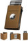 YESIIW Mens Apple AirTag Slim RFID Blocking Wallet with Pop Up Card Holder, Smart AirTag Men Card Wallet with Coin Pocket & ID Window, Deep Brown