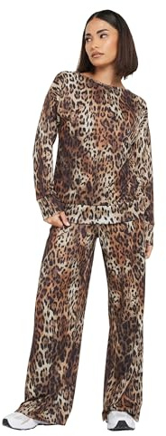 PixieGirl Petite Brown Soft Touch Leopard Print Trousers Petite