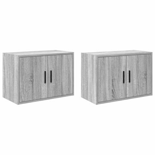 vidaXL Pensili per Garage 2 pz Grigio Sonoma in Legno Multistrato