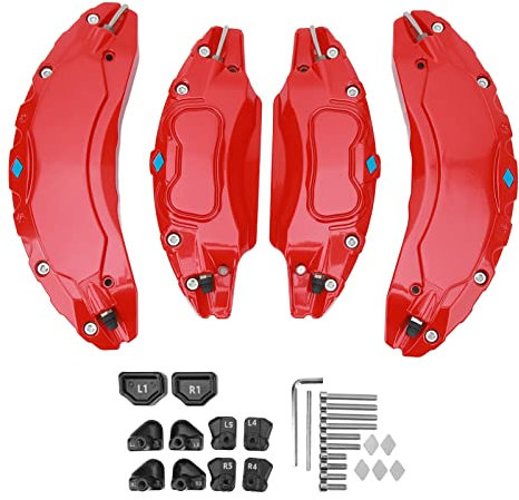 Copertura per pinza per auto Culnflun, Disco in alluminio Freno Pinza Guardia sportiva Stile sportivo per Hub da 18 pollici da 19 pollici (Red)