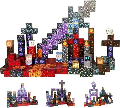 KEEPAA Magnetische Bausteine Magnetwürfel 100PCS - Magnetbausteine für Jungen Mädchen Magnet Welt Spielzeug für ab 3 Jahren Magnetic Building Blocks Kinderspielzeug