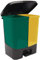 Eason Bros - 37L Kitchen Bin, Double Rubbish Bin with Soft-Close Lid, 2 Compartment Foot Pedal Recycling Trash Can, Plastic Twin Bin with Inner Buckets for Kitchen Waste Separation (Green & Yellow)