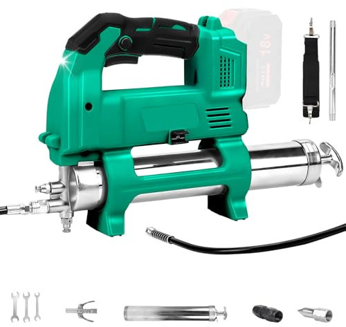 Pistolet à Graisse électrique sans Fil 10 000 IPS avec Lumière LED Claire, Compatible avec Batterie Makita 18 V, Tuyau Flexible de 99,4, Pompe à Graisse électrique (sans Batterie)