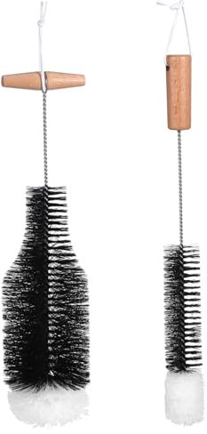 Amosfun 2 cepillos de limpieza de estufa de leña con mango largo cepillo de alambre para mantenimiento de chimeneas, herramienta de limpieza de chimeneas, versátil para eliminar grasa y mugre, cómodo