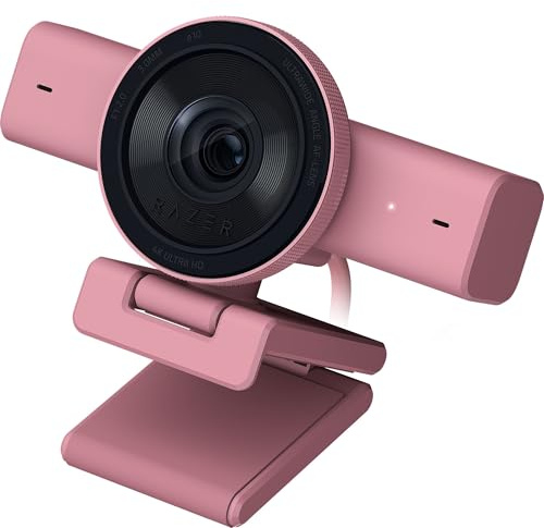 Razer Webcam Kiyo V2 Streaming: 4K 30 FPS 1080p 60 FPS - Inquadratura automatica basata su intelligenza artificiale - microfono integrato - obiettivo angolare ultra bido, protezione della privacy
