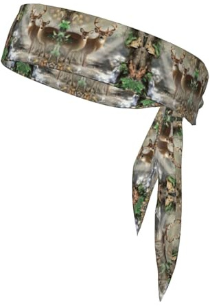 Stirnband mit Camouflage-Hirsch-Aufdruck, Schweißband, Kopfband für Tennis, Fitnessstudio, Workout, Schweiß-Stirnbänder