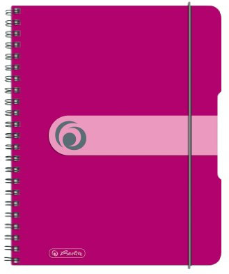 Herlitz Collegeblock easy orga to go A5, beere, kariert, 160 Seiten, 2 Stück