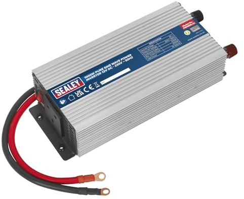 Sealey PSI1000 Power Inverter Pure Sine Wave 1000W 12V DC - 230V 50Hz