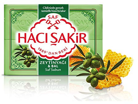 Haci Sakir Olive Oil with Honey Soap, 4 X 175 G, Turkish, Pure and Natural by Haci Sakir