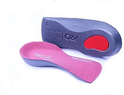 Slim Fit Orthotic Arch Support Insoles, 3/4 Length, Plantar Fascitis & Knee Pain Relief (Pink, 7/8.5 UK)