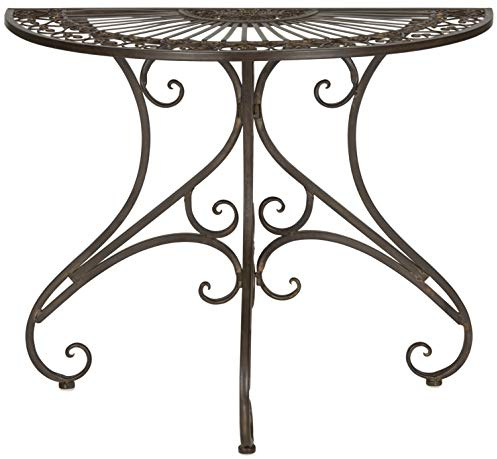 Safavieh Modern Metall Outdoor-Akzenttisch, Rustikales Braun