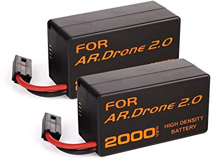 ELEOPTION Wiederaufladbarer Akku, 2000 mAh, 11,1 V, Lithium-Ionen Polymer für Parrot AR.Drone 2.0, ferngesteuerter Quadrocopter (2 Stück)