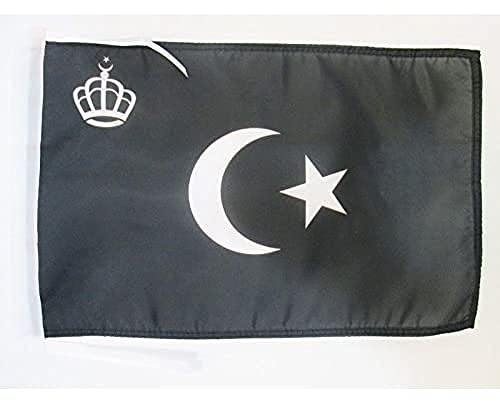 AZ FLAG Royal Standard of Libya 1946-1969 Flag 45x30 cm Cords | Indoor and outdoor use Libyan Kingdom 12x18 in decorative flag double stitched seams and reinforced edges with ties