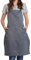 BIGHAS Verstellbare Schürze mit Tasche, Extra Lange Bänder für Damen und Herren, 18 Farben, für Koch, Küche, Zuhause, Restaurant, Cafe, Kochen, Backen, Gartenarbeit (Grau)