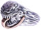 ForFox Punk 925 Sterling Silber Venom Kopf Zunge Ring für Herren Offen Verstellbar