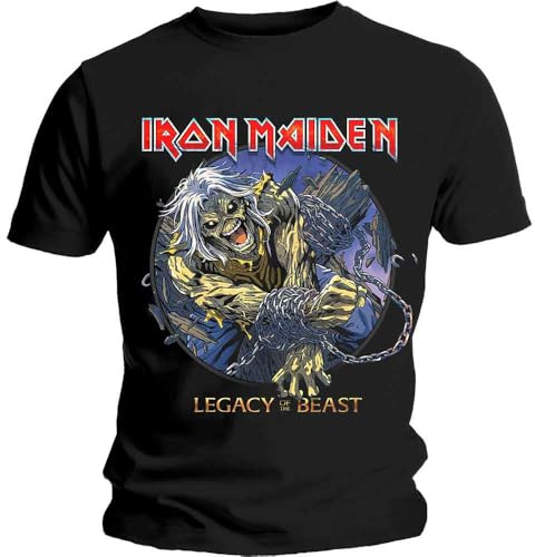 Iron Maiden Band Monkey Unisex T-Shirt Eddie Chained Legacy Multicoloured