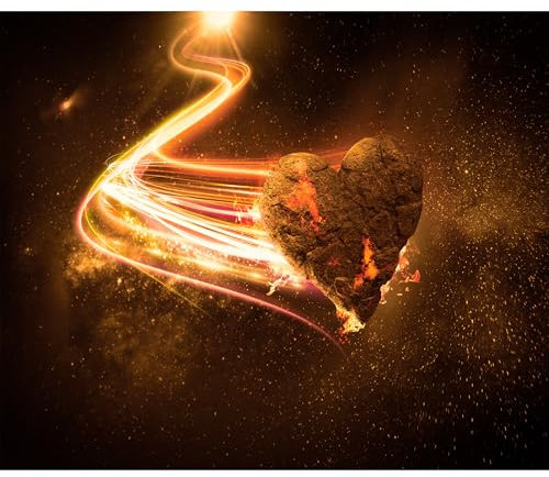 decomonkey Fototapete Herz 350x256 cm XL Design Tapete Fototapeten Vlies Tapeten Vliestapete Wandtapete moderne Wandbild Wand Schlafzimmer Wohnzimmer Weltraum Abstrakt