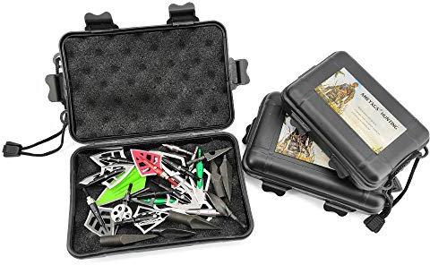 MILAEM 2X Broadheads Case Pfeilspitzen Jagdspitzen Koffer Box für Compound Bogen Jagd Bogenschießen Zubehör (L)